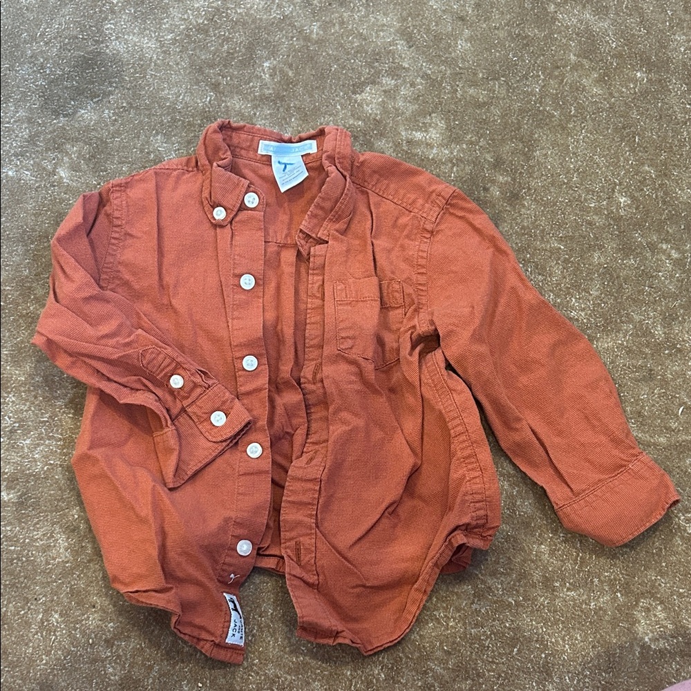 Janie and Jack Rust Button-Up Shirt
